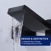 WOWOW Modern Double Handle Wall Mounted Bathroom Faucet with Waterfall Spout - 3 of 4