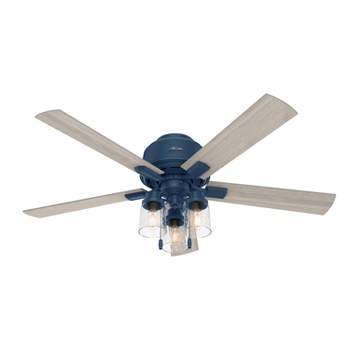 52" Hartland Low Profile Ceiling Fan with Light Kit and Pull Chain (Includes LED Light Bulb) Indigo Blue - Hunter Fan