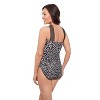 Aqua Green, Women's Novelty Trim High Neck One Piece - 2 of 3