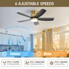 Sofucor Flush Mount Ceiling Fans with Light & Remote 42 Inch Low Profile Ceiling Fan Reversible DC 3CCT Dimmable for Bedroom Living Room Outdoor Patio - 3 of 4