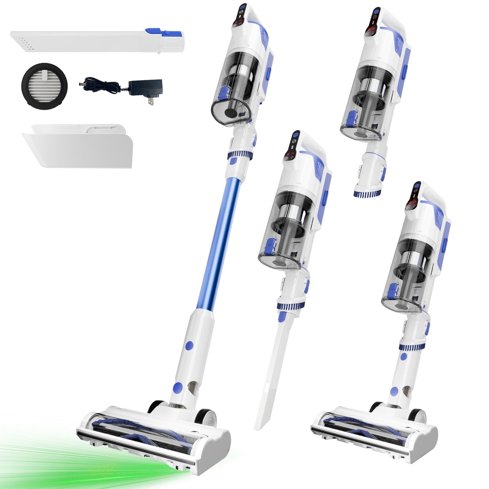 WHALL Cordless Vacuum Cleaner, Stick Vacuum Cleaner with Brushless Motor, Handheld Vacuum Cleaner for Car, Home, Pet Hair