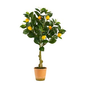 Nearly Natural 28-in Lemon Artificial Tree in Decorative Planter - 1 of 4