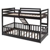 Sapphtopaz Space-Saving Twin over Twin Bunk Bed for Teens/Adults, Simple Bed Frame with Slide and Ladder for Bedroom, Kids Room - 2 of 4