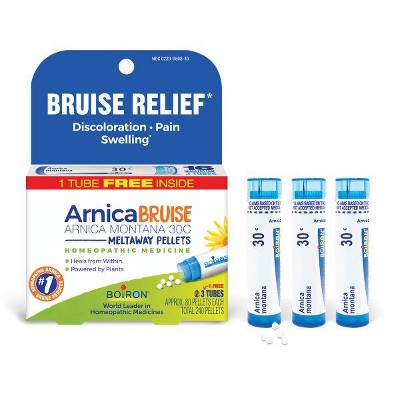 Arnica Bruise 3 MDT by Boiron Homeopathic Medicine For Bruise Relief  -  3 Tubes Pellet