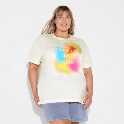 Pride Adult Short Sleeve 'Glowing With Pride' T-Shirt - Ivory