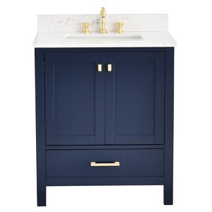 PROOX Enliven 30 in. W x 22 in. D x 39.24 in. H Freestanding Bath Vanity with White Engineered Stone Top - 1 of 4