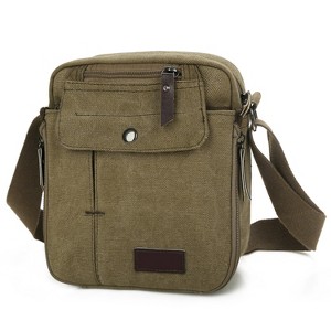 NPolar"Unisex Canvas Crossbody Bag for Phone, Tablet, Credit Cards, Keys & Essentials – Stylish & Practical"BlackGreenGray&Khaki - 1 of 4