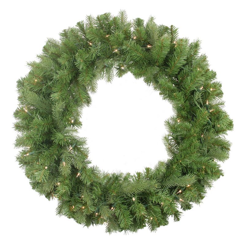 Northlight Real Touch™️ Pre-Lit Noble Fir Artificial Christmas Wreath - 30" - Clear Lights, 1 of 6