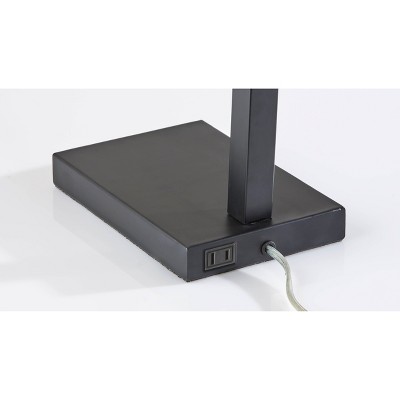 Richard Black Metal Table Lamp with Beige Fabric Shade