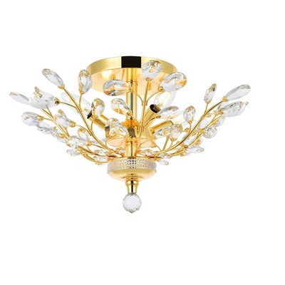Orchid Dark Bronze Flush Mount with Clear Royal Cut Crystal