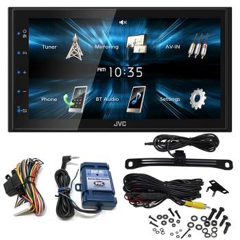 JVC KW-M150BT Digital Media Receiver featuring 6.8" WVGA Capacitive Monitor with PAC SWI-RC Steering Wheel Interface and License Plate Back Up Camera