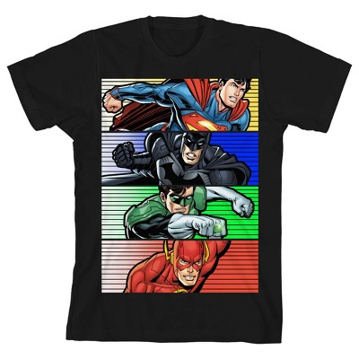 The Justice League Superhero Blocks Youth Black Graphic Tee-xs : Target