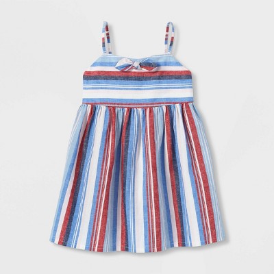 OshKosh B'gosh Toddler Girls' Sleeveless Striped Tie-Front Dress - 2T