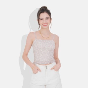 Women's Slim Fit Mesh Cropped Cami - Wild Fable™ Pink Floral XL