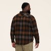 Adult Buffalo Check Long Sleeve Button-Down Flannel Shirt - Woolrich x Target Brown/Black - 3 of 4