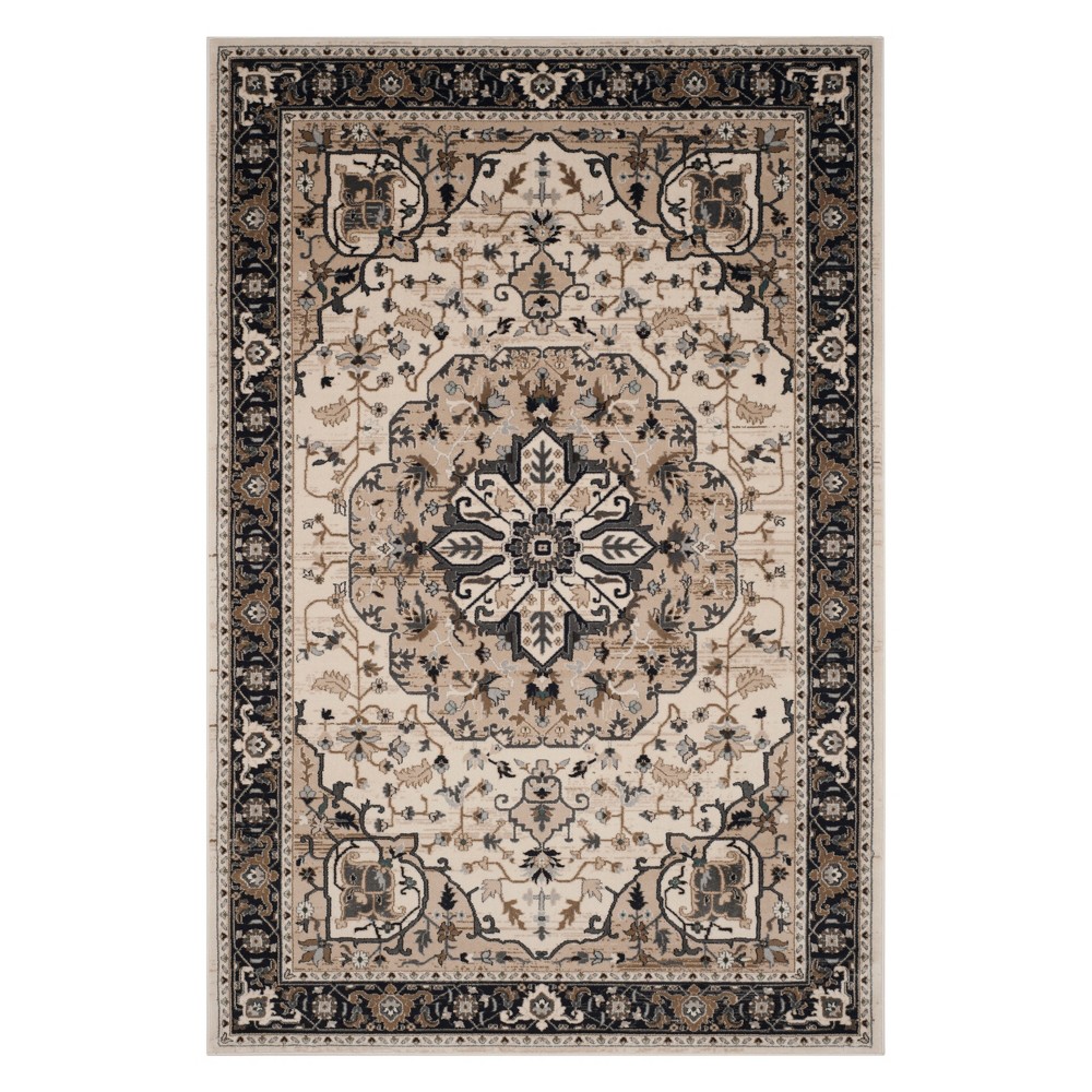 5'3inx7'6in Medallion Loomed Area Rug Cream/Navy - Safavieh