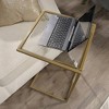 2pc International Lux Nesting Accent Tables Satin Gold - Sauder: Glass Top, Metal Frame, Modern Style - 4 of 4
