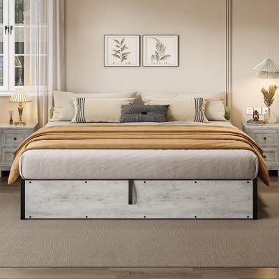 AMERLIFE Lift Up Storage Bed with Storage Underneath, No Headboard