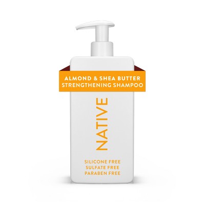 Native Vegan Strengthening Shampoo with Almond & Shea Butter, Clean, Sulfate, Paraben and Silicone Free - 16.5 fl oz