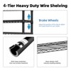 Vynxaria 1000 lbs Storage Shelving Steel Heavy Duty 4-Tier Utility Shelving Unit Steel Organizer Wire Rack - 4 of 4
