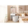 Small Vanity Desk with Mirror and Light, Dressing Table with Charging Station & Fold-up Panel for Small Space - 4 of 4