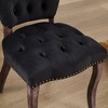 Kumasinova French Upholstered Velvet Dining Chairs, Set of 2 Vintage Tufted Kitchen Chairs with Hand-Pulled Buckles, High Back Dining Room Chairs - 4 of 4