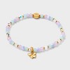 Little Words Project Butterfly Charm Beaded Bracelet - Pink/Blue/clear/Gold - 3 of 4