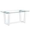 NicBex Dining Table for 4 Morden 63" Dining Table Dining Room Table with Pedestal Base and Glass Top for Kitchen - 3 of 4