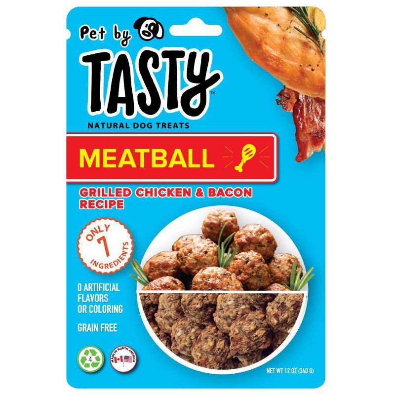 Pet by Tasty Meatball Grilled Chicken &#38; Bacon Recipe Dog Treats - 12oz, 1 of 5