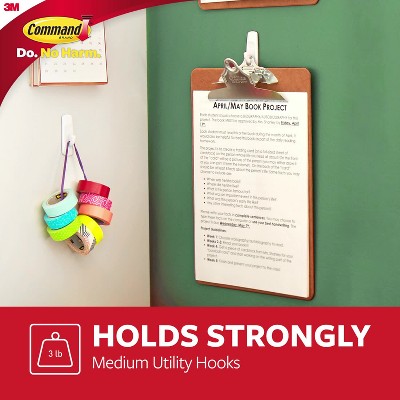 Command Medium White Plastic Utility Hooks Value Pack