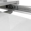 Vynxaria 47.25''-63'' Modern White Glossy Extendable Dining Table, Seats 4-6, with Crossed Metal Base & Stainless Steel Tubes, Large White Table - 3 of 4