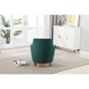 Gulches Emerald Velvet Swivel Barrel Chair - 360° Comfy Accent Armchair with Gold Stainless Steel Base, High-Density Foam - 3 of 4