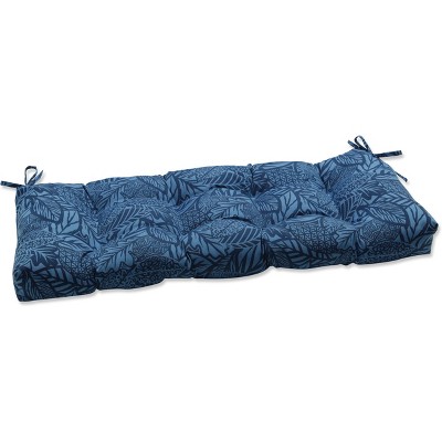 48" x 18" Outdoor/Indoor Blown Bench Cushion Blue - Pillow Perfect