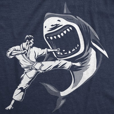 Мужские футболки Crazy Dog T-Shirts, Inc. Mens Funny T Shirts Karate Kicked Shark Sarcastic Fighting Graphic Tee - Crazy Dog Men's T Shirt for Animal Lovers Navy XL — фото 2