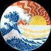 Men's Design By Humans Geometry Waves Sunrise By jun_salazar216 T-Shirt - 2 of 2