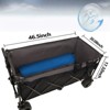 VisioGear Foldable Extended Wagon with 480lbs Weight Capacity, Folding Utility Garden Cart with Drink Holders, Gray&Black, 50.39"*25.98"*44.88" - 3 of 4