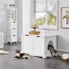 LunaLulinlk White Wooden cat litter box (with partition) - 2 of 4