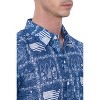 LA LEELA Men's Hawaiian Shirts Short Sleeve Button Down Shirt Mens Patriotic Shirts Casual Holiday Summer Party Shirts for Men - 3 of 4