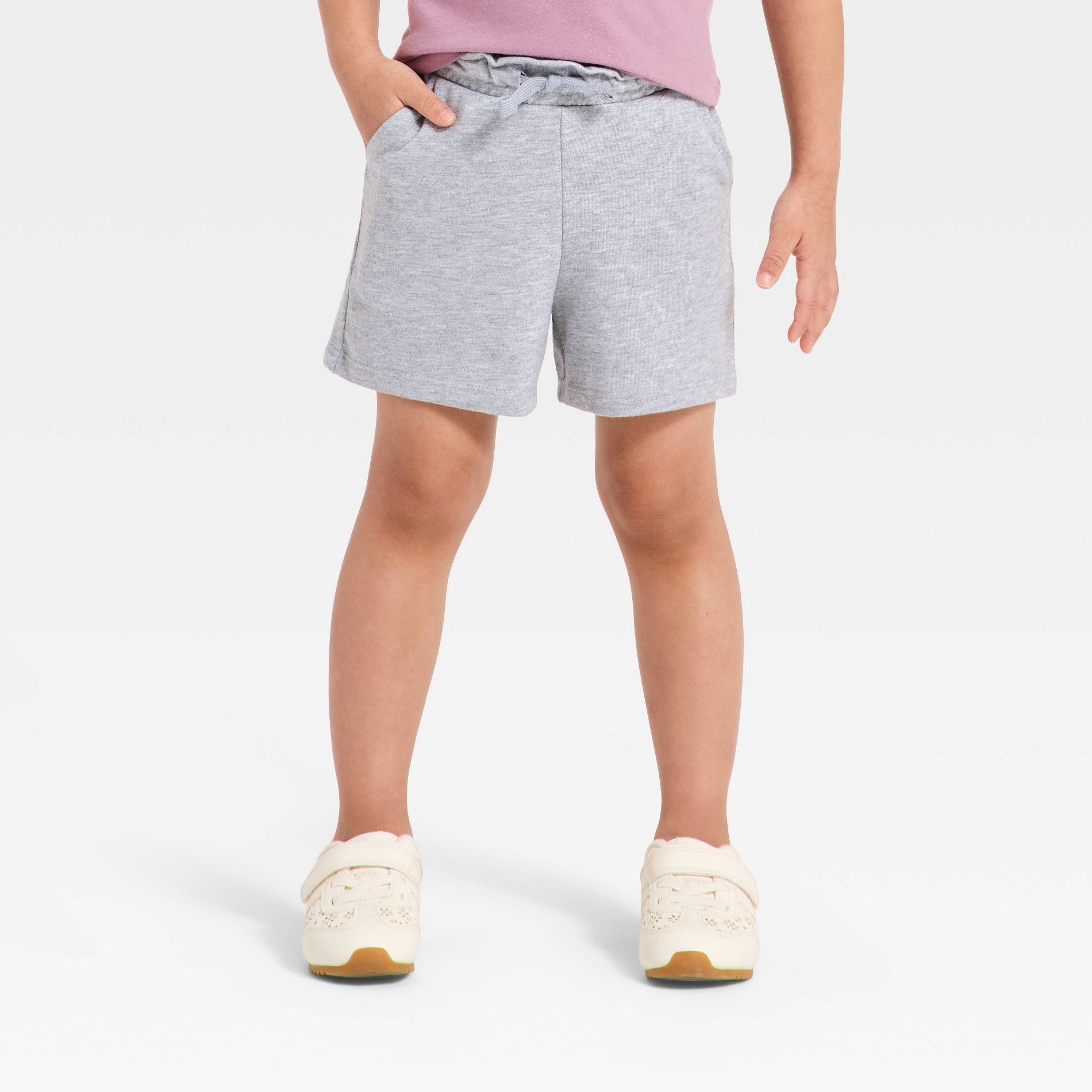 Toddler Girls' Knit Shorts - Cat & Jack™ Heather Gray 4T