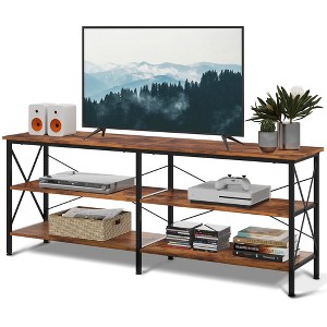 70 Inch TV Stand for Living Room & Bedroom, 63" Media Console with 3-Tier Storage Shelves - 1 of 4