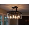 Urban Ambiance Luxury Modern Farmhouse Ceiling Fixture,  14"H x 16-3/4"W SQ,  Olde Bronze Finish, UHP2448 - 2 of 4
