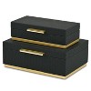 HomeRoots Set of Two Black And Gold Nesting Decorative Storage Boxes With Lids - 4 of 4