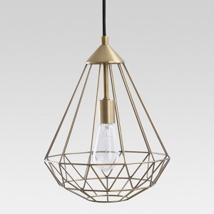 Entenza Faceted Geometric Pendant Ceiling Light Brass Lamp Only - Project 62