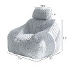 MAXYOYO Bean Bag Chair with Pillow, Fluffy Comfy Large Bean Bag Chair Couch for Reading and Gaming, Dusty Blue - 3 of 4