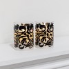 LumaBase Battery-Operated LED Glass Candles with Flickering Flame, Black Baroque Swirl - Set of 2 - 4 of 4