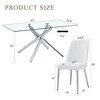 7-Piece Dining Set with Tempered Glass Table and 6 PU Armless Chairs - 4 of 4