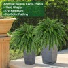 Aoibox Artificial Boston Fern Bush Set of 2 Large Faux Ferns for Indoor and Outdoor Decor, Perfect for Office and Living Room, 55 Branches Each - 3 of 4