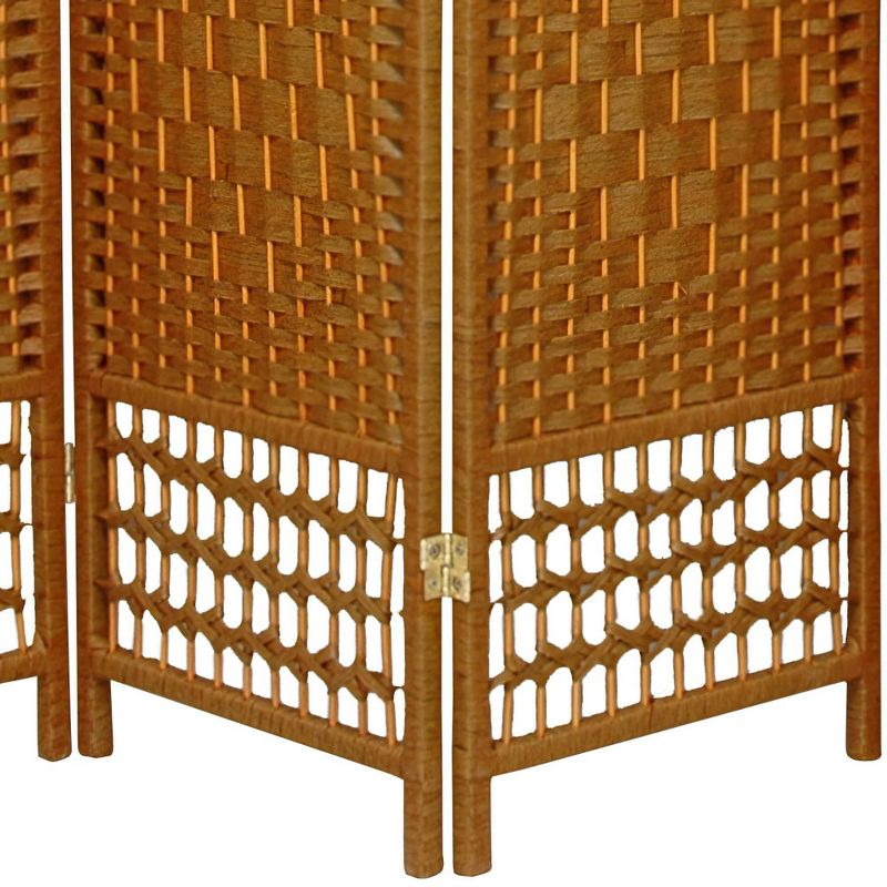 5 1/2 ft. Tall Fiber Weave Room Divider - Light Beige (3 Panels), 4 of 6