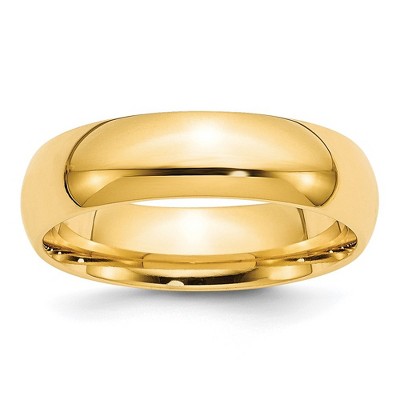 Black Bow Jewelry 2mm to 6mm 10K Yellow Gold Domed Comfort Fit Band