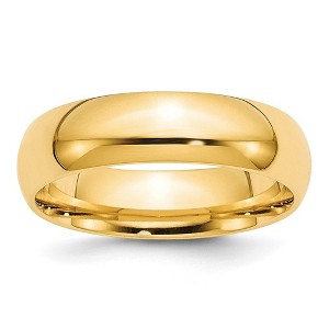 Black Bow Jewelry 2mm to 6mm 10K Yellow Gold Domed Comfort Fit Band - 1 of 4